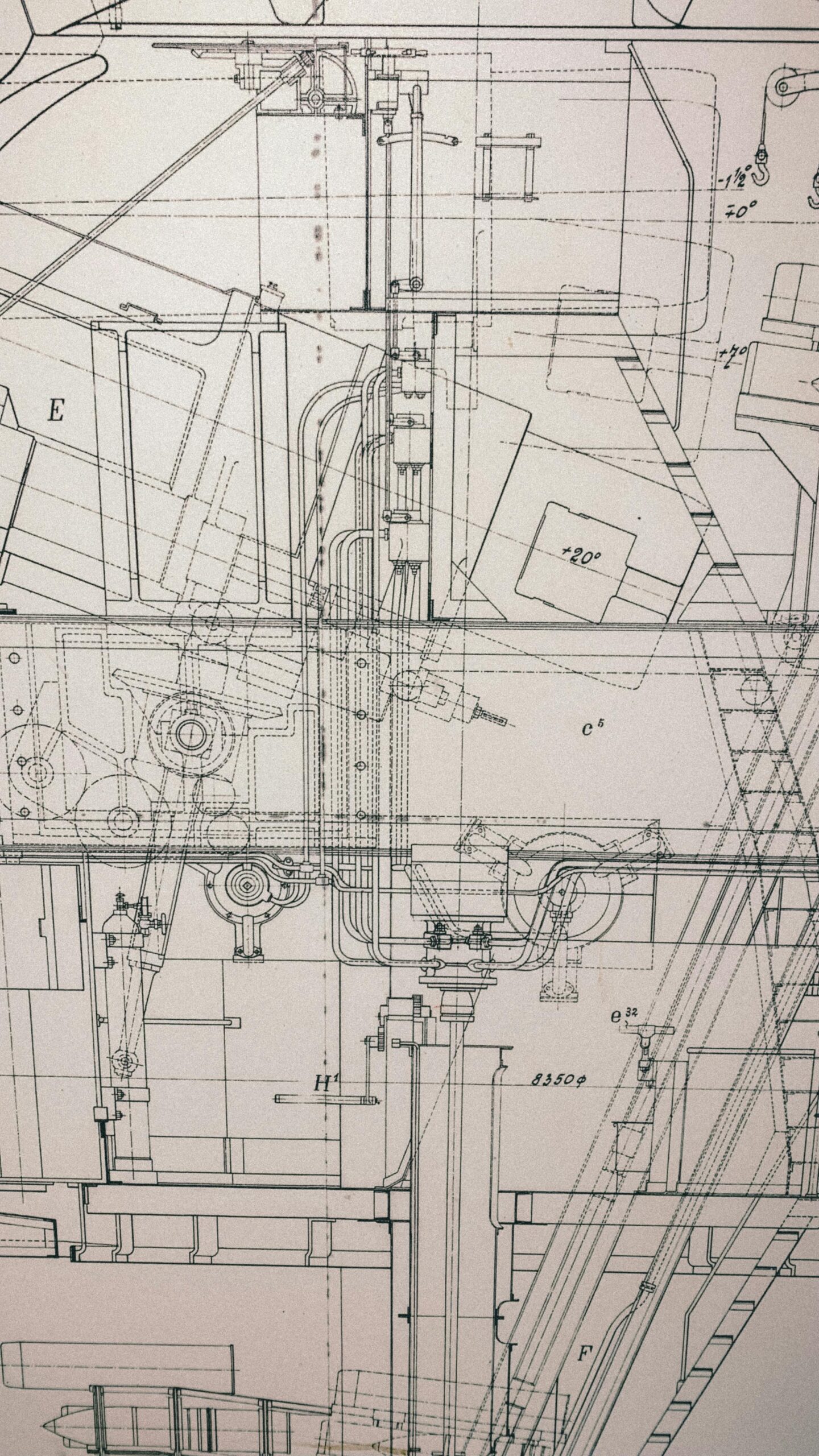 Close-up view of a detailed architectural blueprint showing precise construction plans.